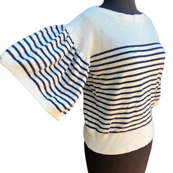 Vineyard Vines Striped Breton Bell Sleeve Nautical Sweater Size S Coastal Preppy - Picture 3 of 9